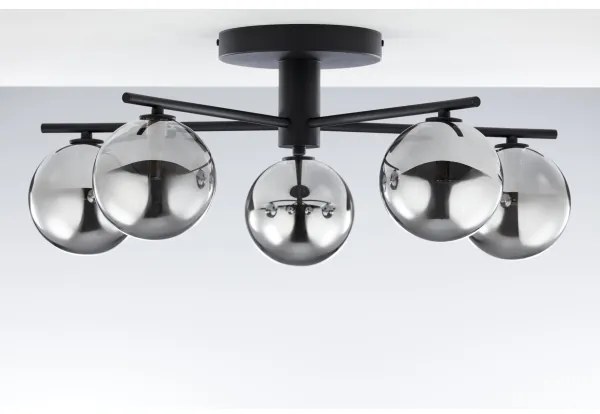 Jupiter 2048 - Prisadený luster PRATO 5xG9/14W/230V čierna/dýmovo sivá