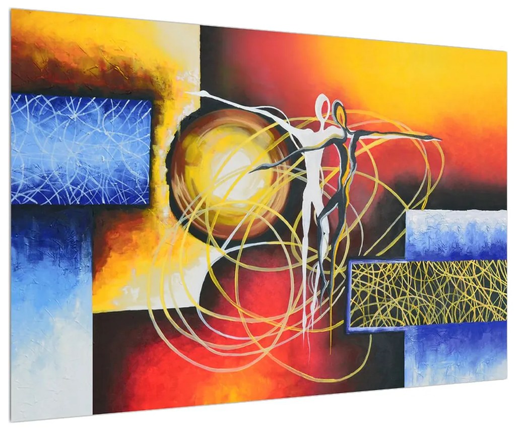 Abstraktný obraz tanečníkov (90x60 cm)
