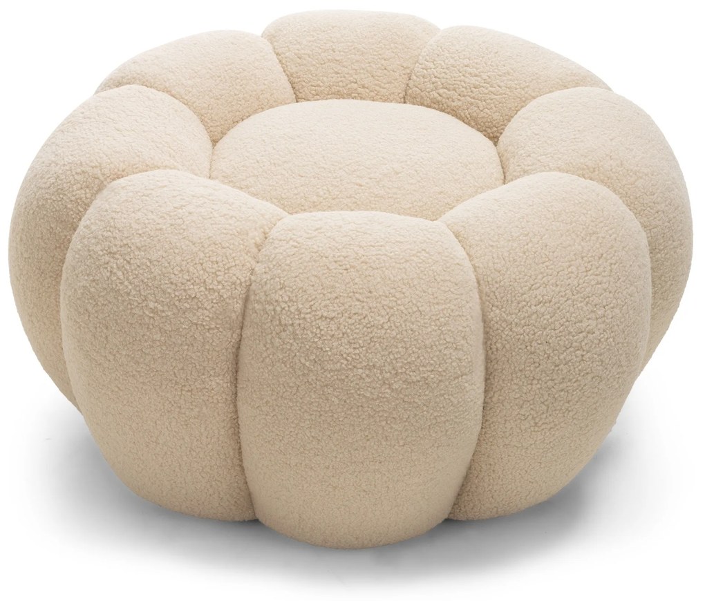 Čalouněný taburet Perugia bouclé béžový
