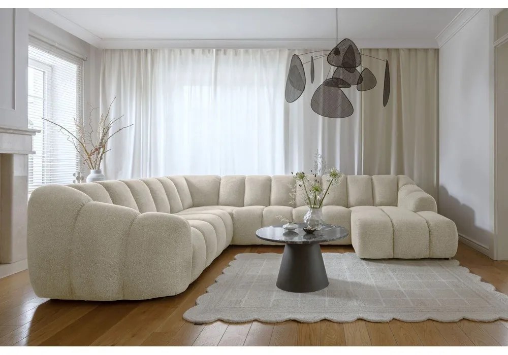 Béžová rohová pohovka (ľavý roh/do tvaru "U") Shell – Miuform