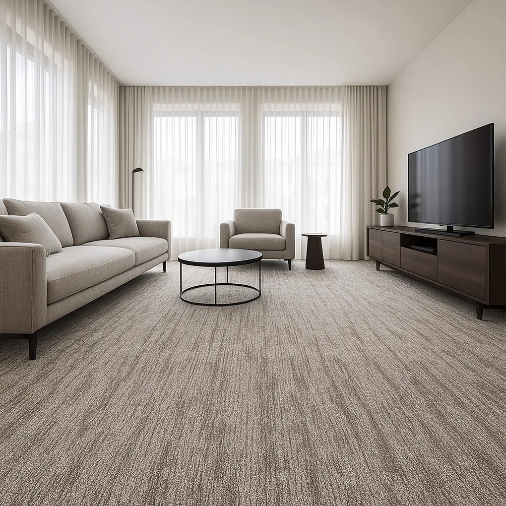 Spoltex, Metrážny koberec Ocean 83290 Beige, na mieru, šíře 4m, béžová, filc, obývacia izba
