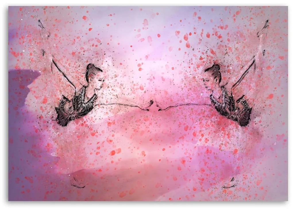 Obraz na plátně Balerína Abstraktní růžová - 60x40 cm
