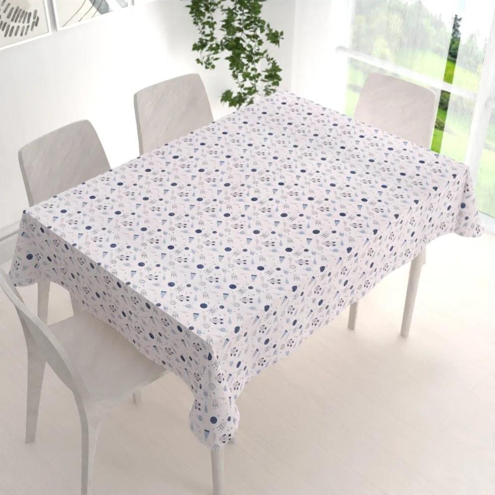 Biante Detský bavlnený obdĺžnikový obrus Sandra SA-199 Autíčka a autobusy 60x100 cm