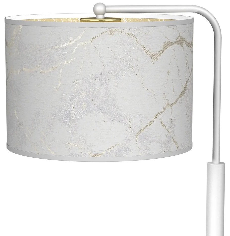 Stolná lampa Senso, 1x biele/zlaté textilné tienidlo, w