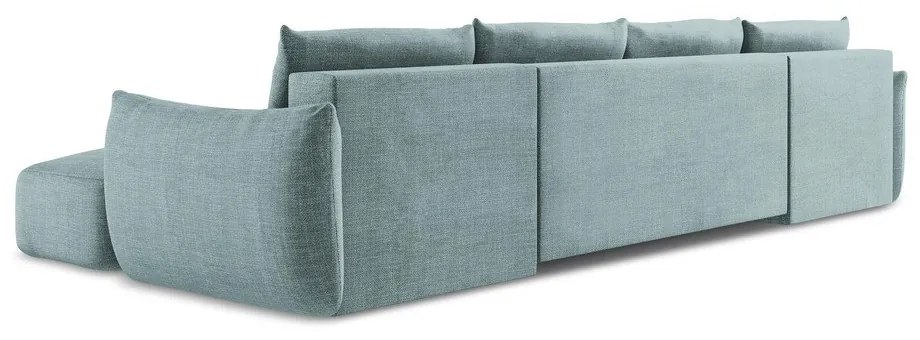 Modrá rozkladacia rohová pohovka (do tvaru "U") Leila – Makamii