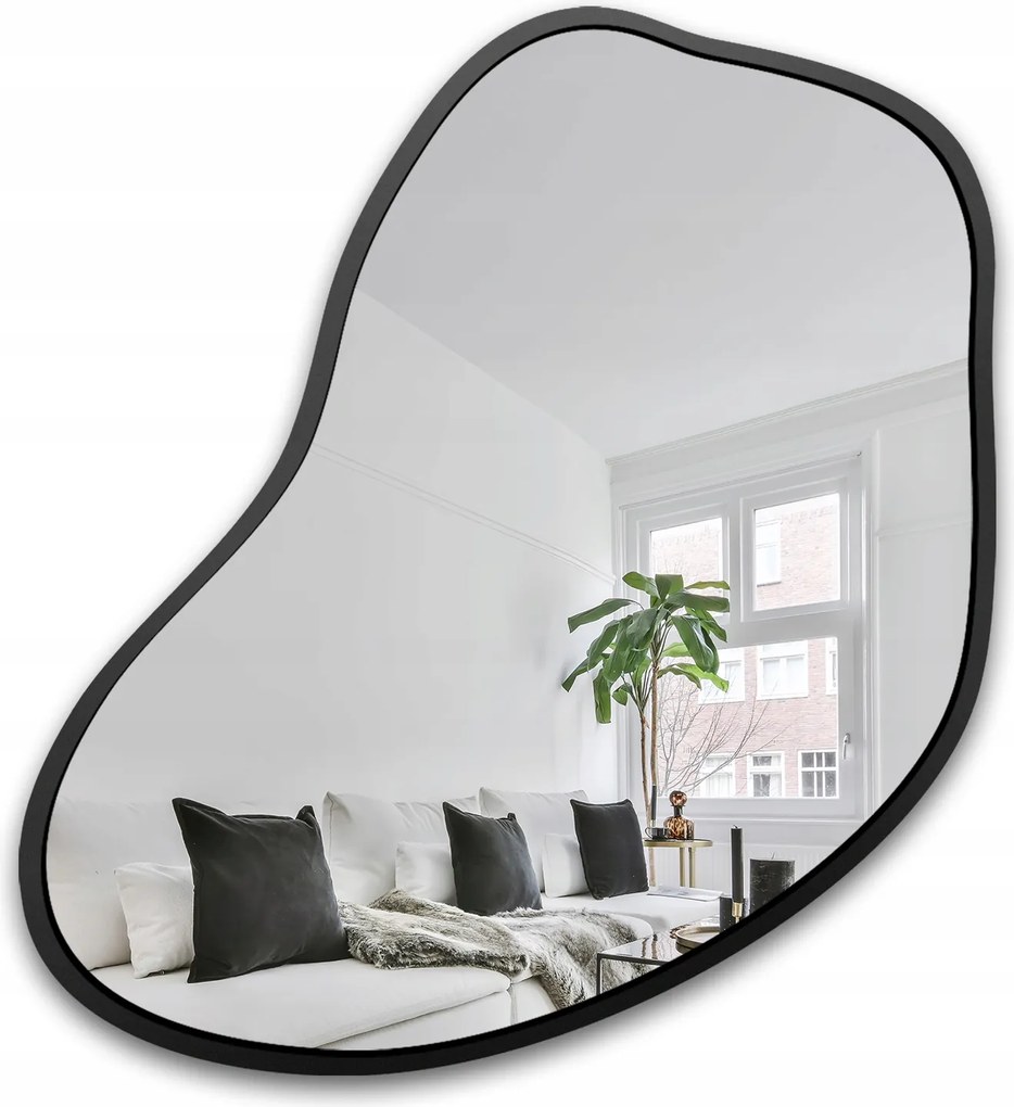 Zrkadlo v čiernom ráme Kwarc 170X180 organické na stenu