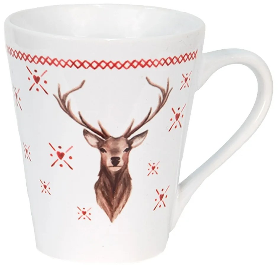 Keramický hrnček s jeleňom Cosy Lodge - 13*9*11 cm / 300 ml