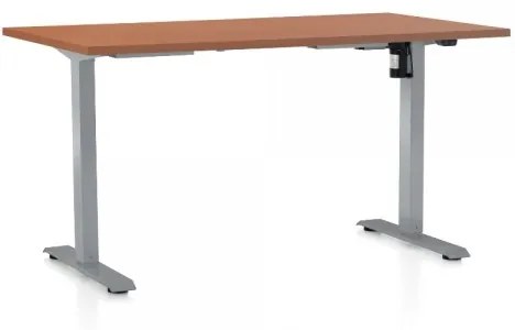 Výškovo nastaviteľný stôl OfficeTech A 140 x 80 cm, šedá podnož