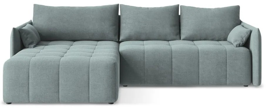 Modrá rozkladacia/s úložným priestorom rohová pohovka (ľavý roh/s leňoškou) Moku – Makamii