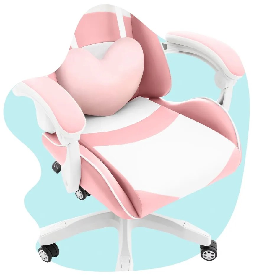 Detská stolička na hranie v ružovej farbe pre dievča KIDS PINK- WHITE