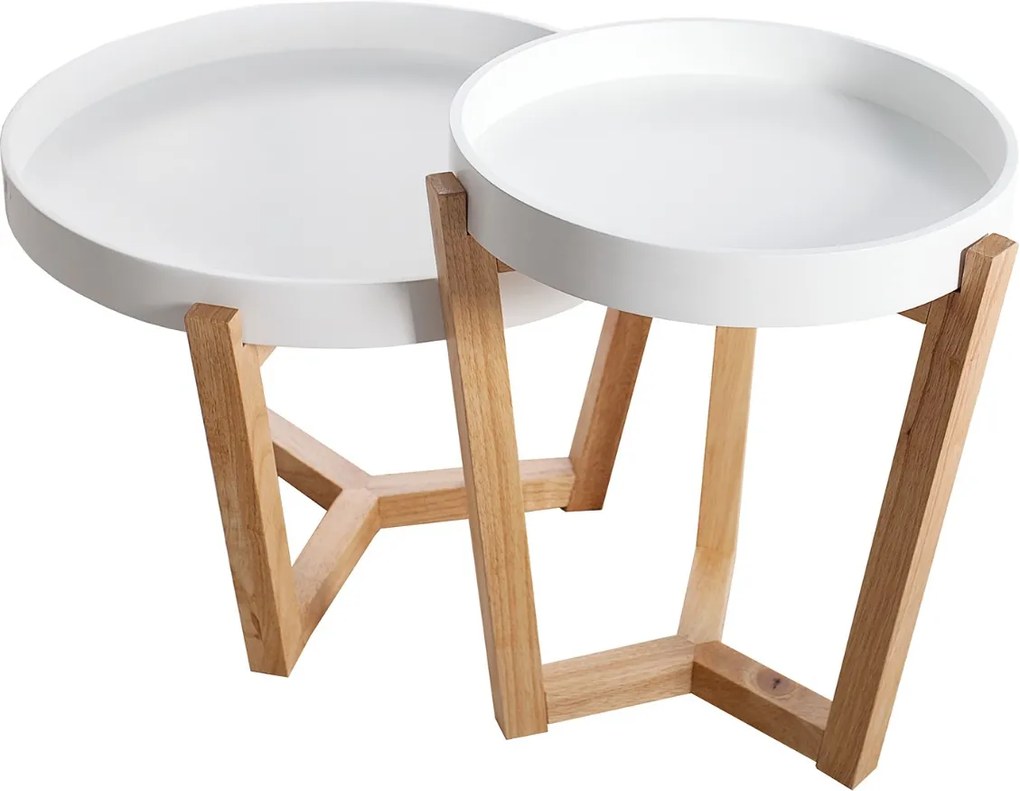 Nemecký výrobca Drevený konferenčný stolík Scandinavia - set 2 ks biely