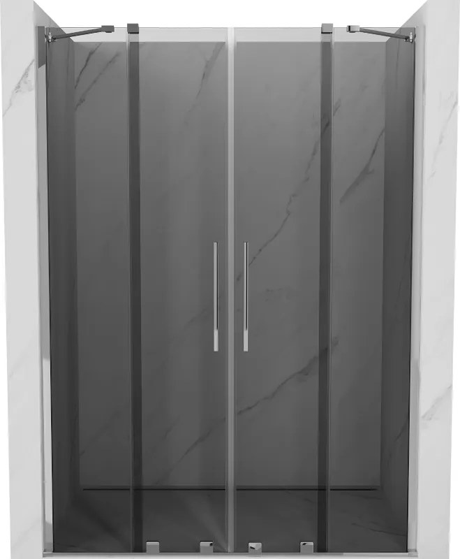 Mexen Velar Duo, posuvné sprchové dvere do otvoru 160 cm, 8mm šedé sklo, chrómová, 871-160-000-42-01