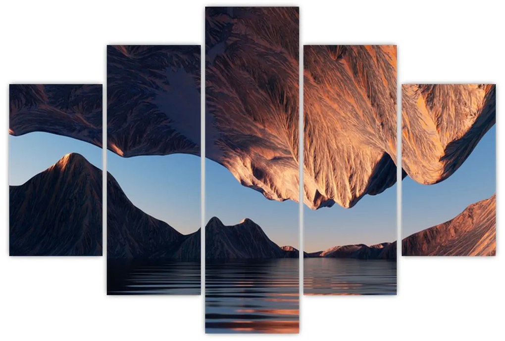 Obraz - 3D útesy (150x105 cm)