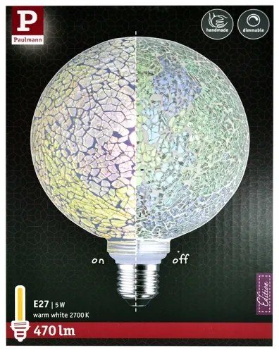 LED Stmievateľná žiarovka MOSAIC G125 E27/5W/230V 2700K - Paulmann 28745