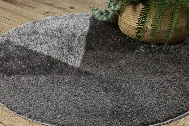 Kúpeľňový koberček SYNERGY glamour / lurex, sivý kruh