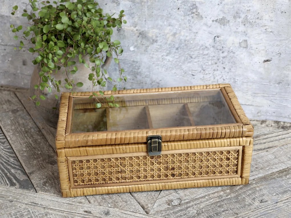 Ratanový box s bambusovým výpletom French - 36*21*13cm