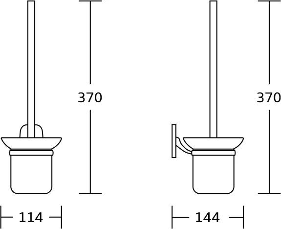 Aqualine - Nástenná WC štetka RUMBA mliečne sklo/lesklý chróm