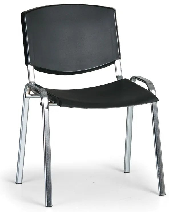 Konferenčná stolička Design - chrómované nohy, čierna
