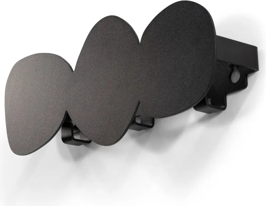 Čierny kovový nástenný vešiak 35 cm Tumulo – Spinder Design