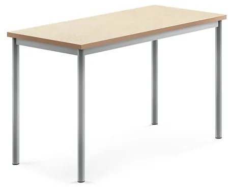 Stôl SONITUS, 1200x600x720 mm, béžové linoleum, alu šedá
