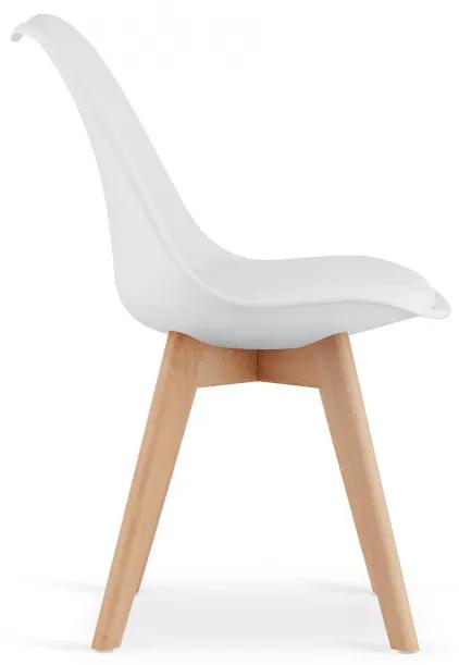 Jedálenská stolička MARK - biela (hnedé nohy)