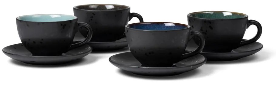 Čierne šálky z kameniny v súprave 4 ks 240 ml Black/Mix – Bitz