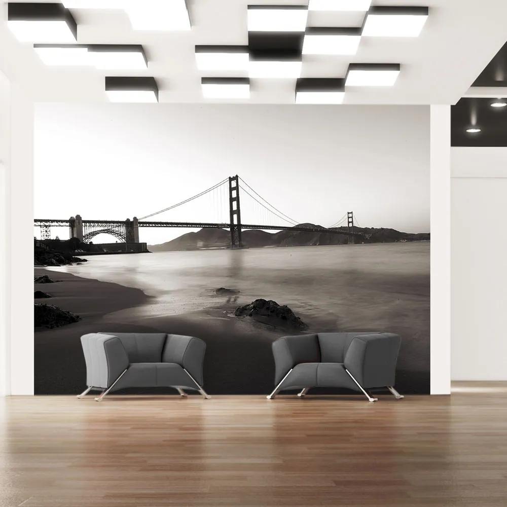 Fototapeta - San Francisco: most Golden Gate v čiernej a bielej 200x154 + zadarmo lepidlo