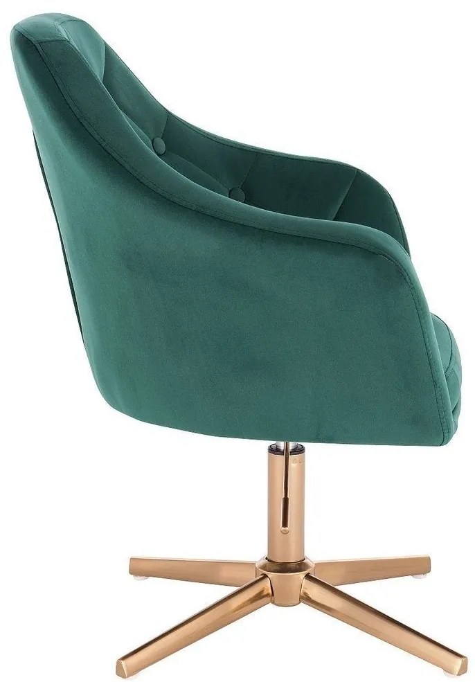 LuxuryForm DESIGN Kreslo ANDORA VELUR na zlatom kríži - zelené