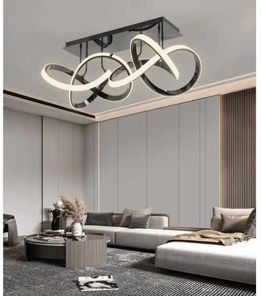 Wofi 9134-205 - LED Stmievateľný prisadený luster INDIGO LED/64W/230V čierna/chróm