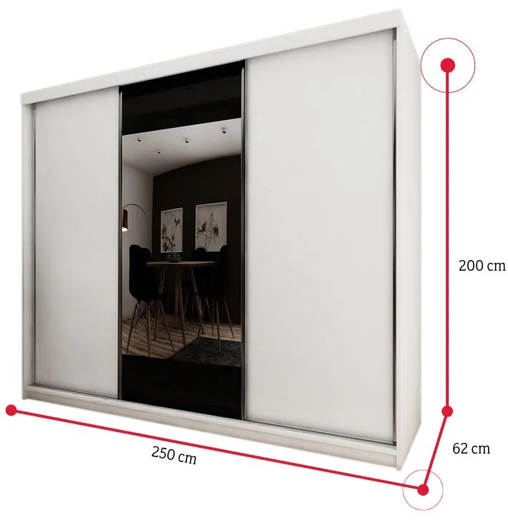 Posuvná skriňa TALIA 33 - tmavý jaseň / nie / 200