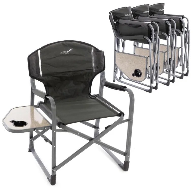 Sada 4 x kempingová stolička so stolíkom a držiakom nápojov