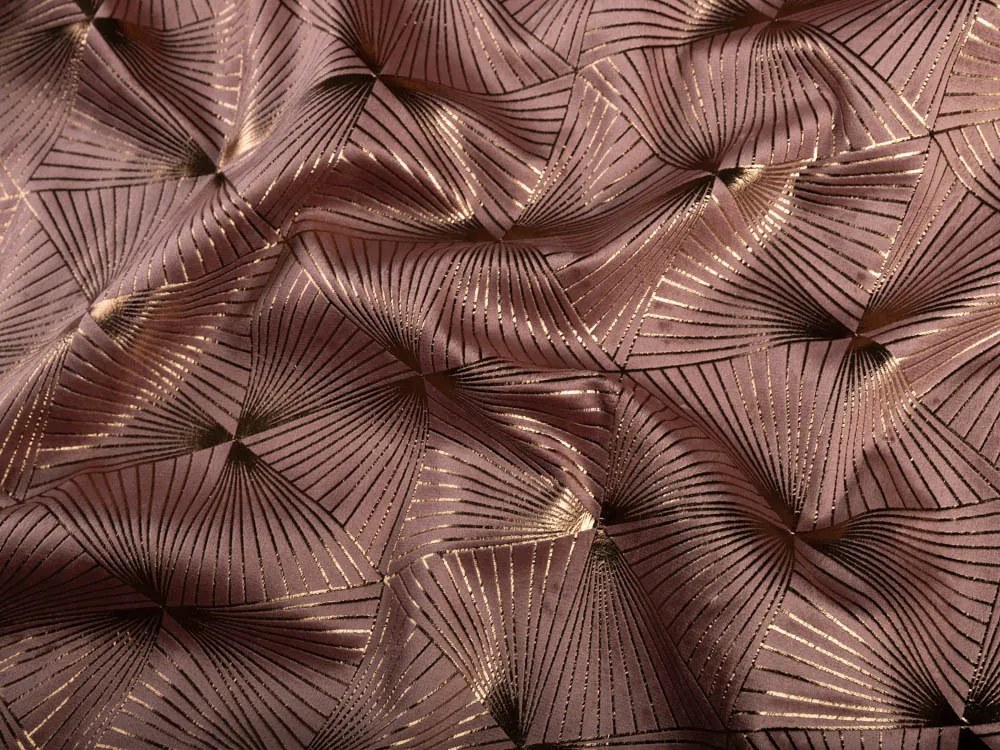 Biante Zamatová obliečka na vankúš Isabela IBL-009 Rose Gold trojuholníky na staroružovom 50 x 70 cm
