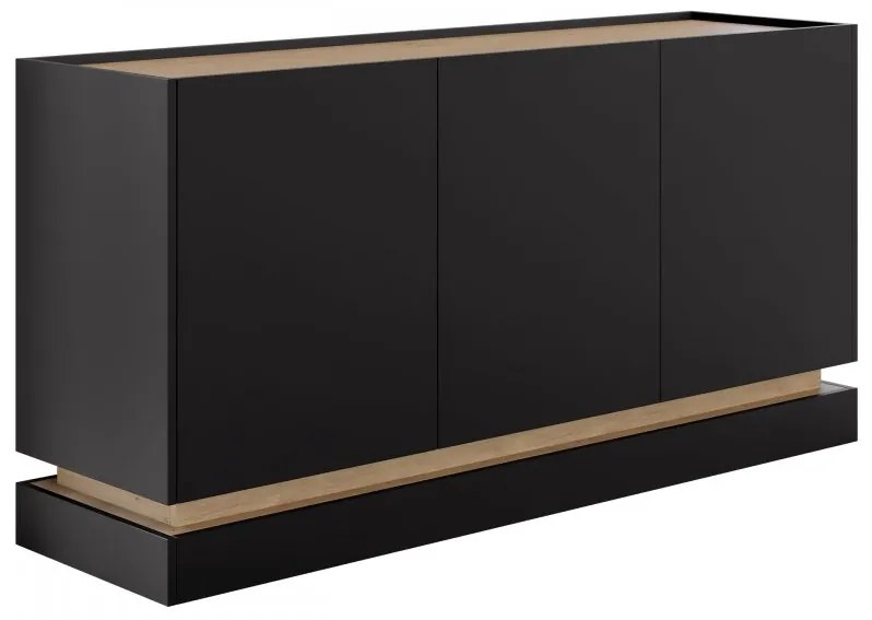 Komoda Arlotekis K160 3D, Farby: čierna / dub cremona
