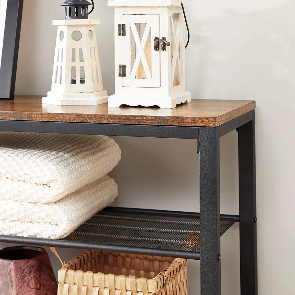 Stojan na topánky s 5 úrovňami, botník, rustikálny hnedý