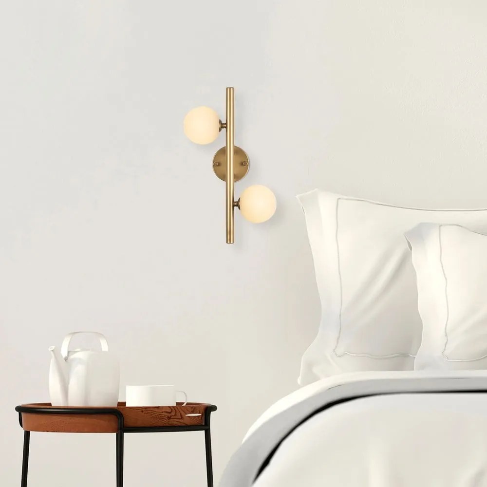 Nástenné svietidlo v zlatej farbe Domino – Opviq lights