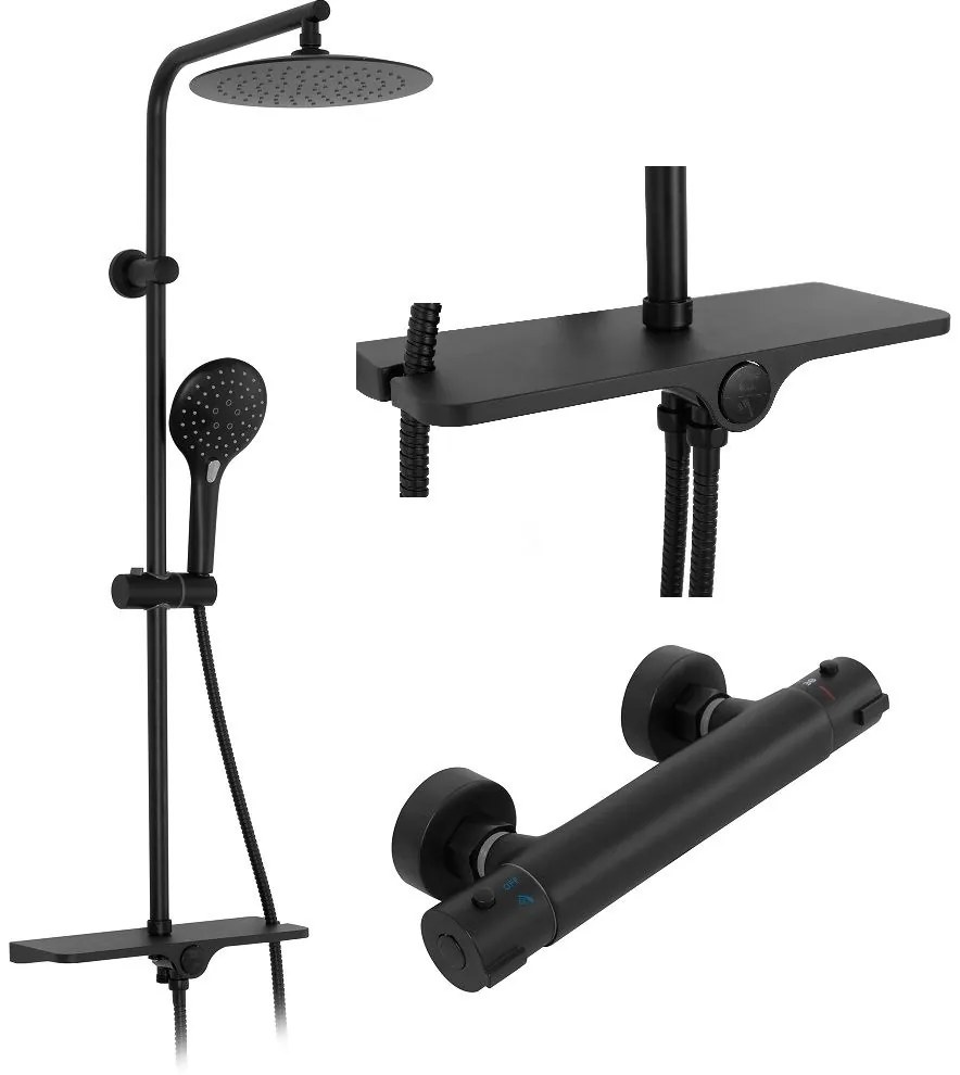 Rea Mike - sprchový set, čierna, REA-P0550