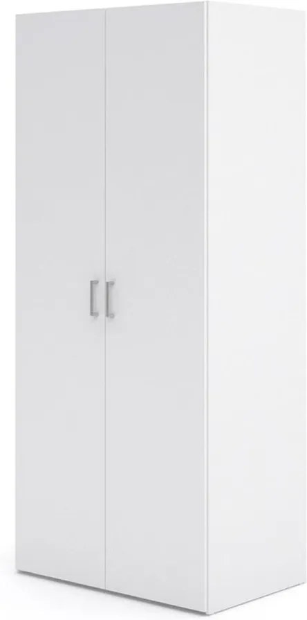 Biela dvojdverová šatníková skriňa Evegreen Houso Spark, výška 175,4 cm