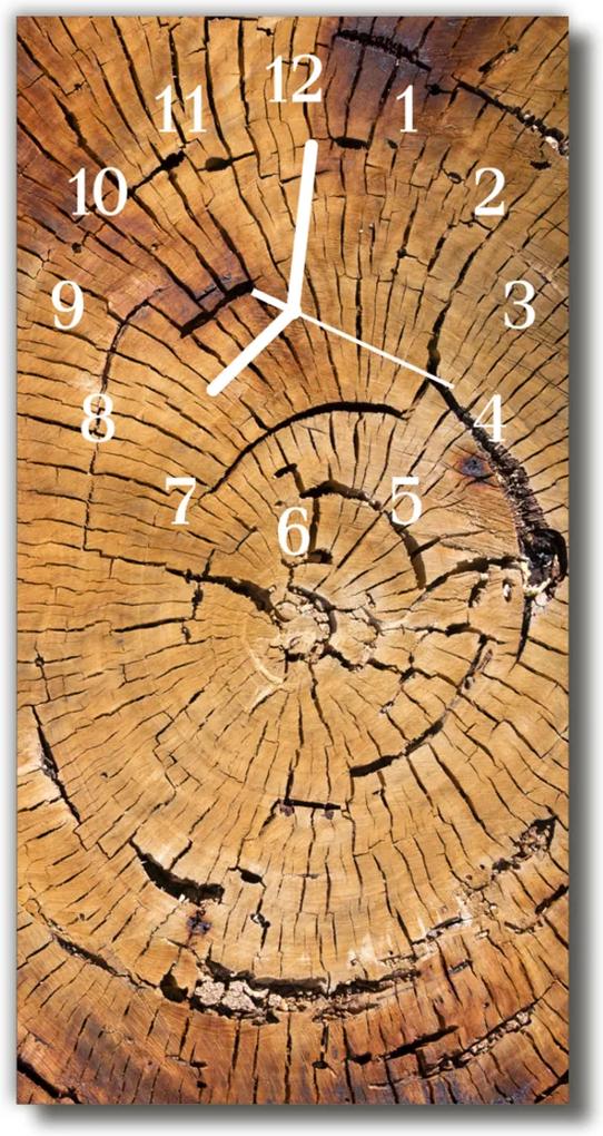 Sklenené hodiny vertikálne  Poháre z hnedého dreva