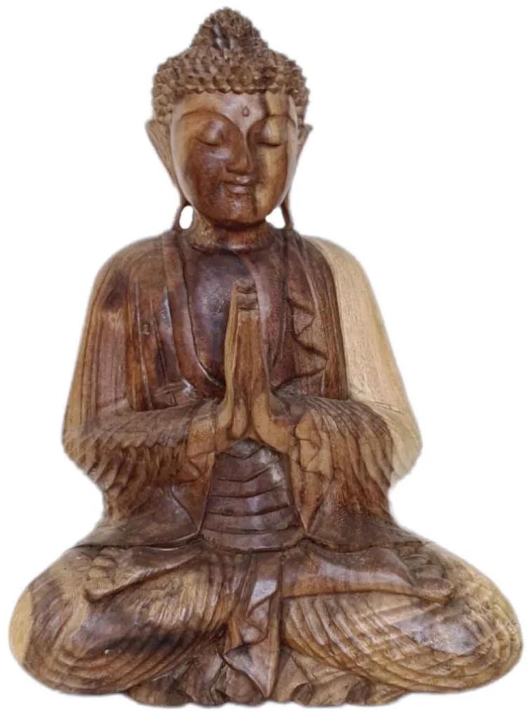 Buddha přírodní 3 42 cm