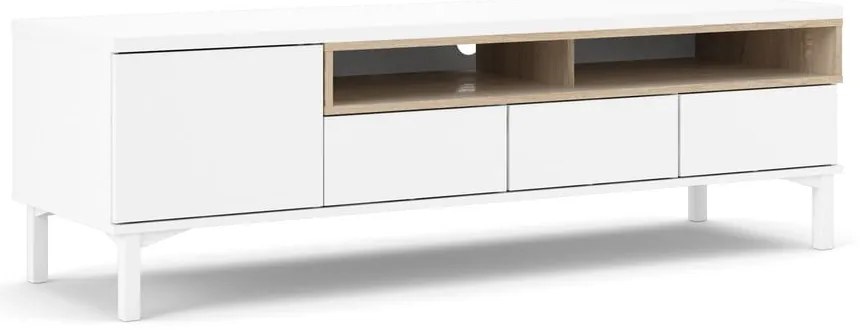 Biely TV stolík 156x48x48 cm Roomers – Tvilum