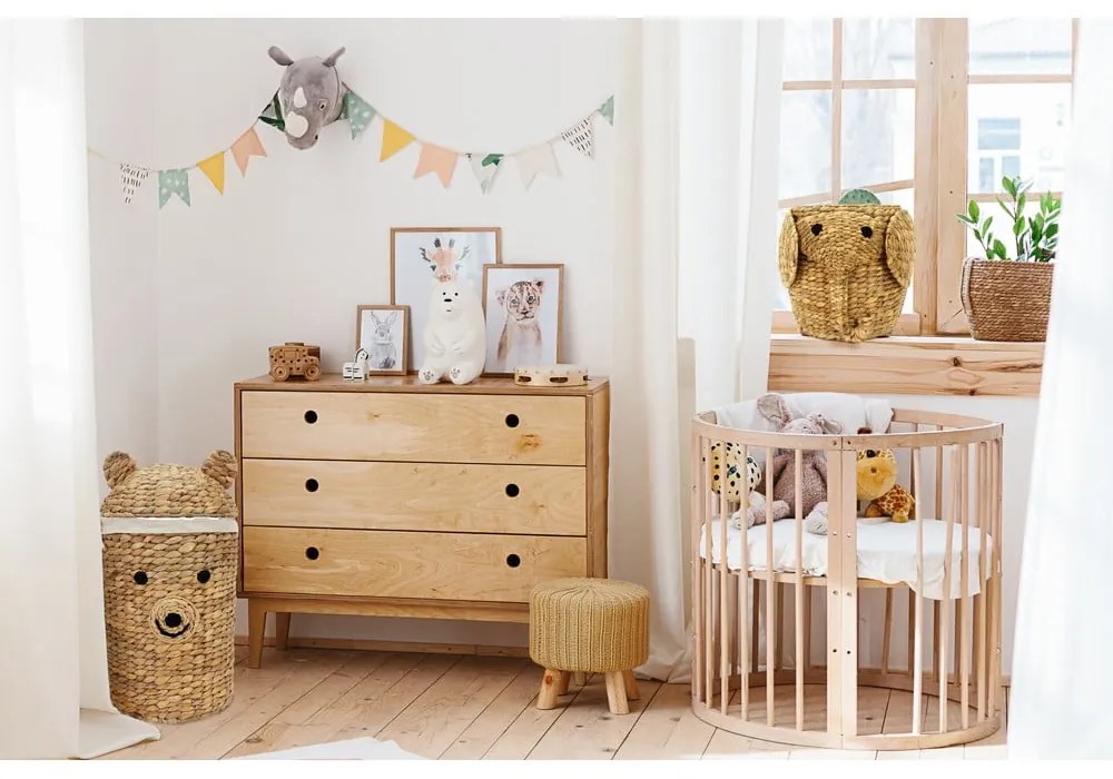 Detský kôš na hračky z vodného hyacintu v prírodnej farbe ø 30x56 cm Bear – Compactor