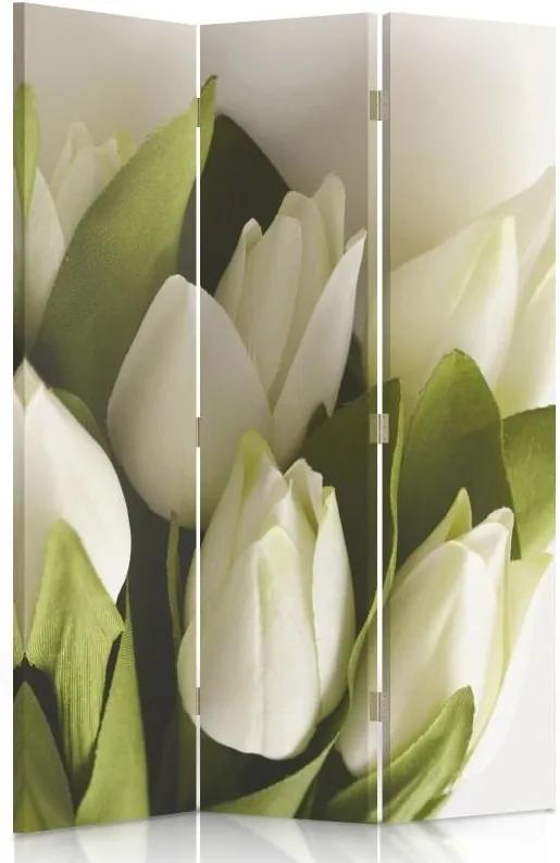 CARO Paraván - Tulips | trojdielny | obojstranný 110x180 cm