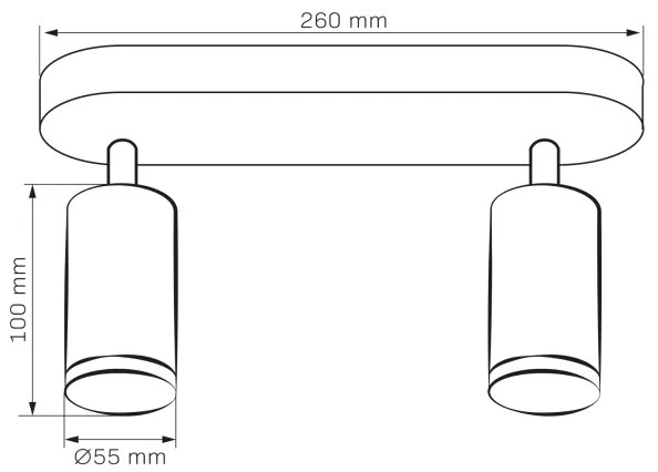 LED RGBW Stmievateľné kúpeľňové bodové svietidlo TURYN 2xGU10/6,5W/230V IP44 čierne