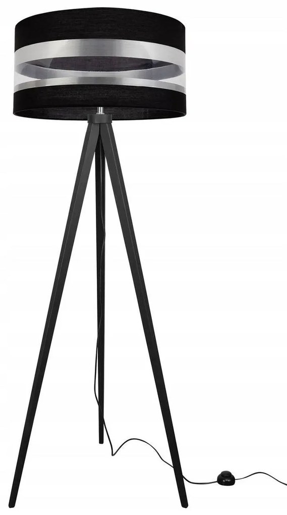Stojacia lampa Intense Chrome, 1x textilné tienidlo (výber zo 6 farieb), (výber z 5 farieb konštrukcie), (fi 40cm)