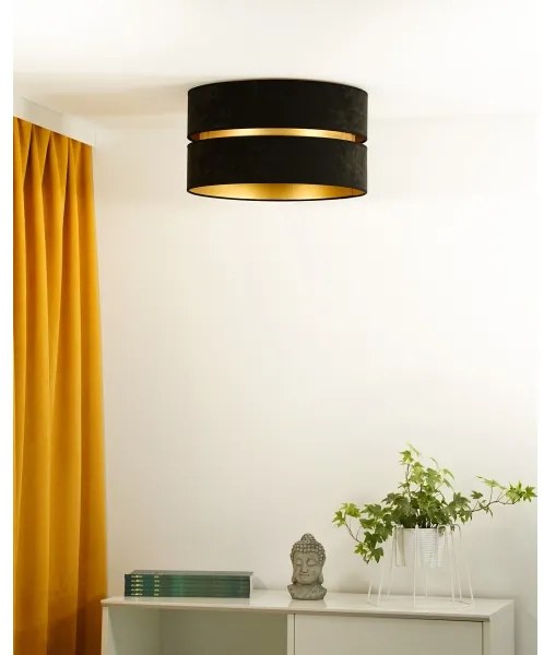 Duolla - Stropné svietidlo DUO 1xE27/40W/230V pr. 40 cm čierna/zlatá