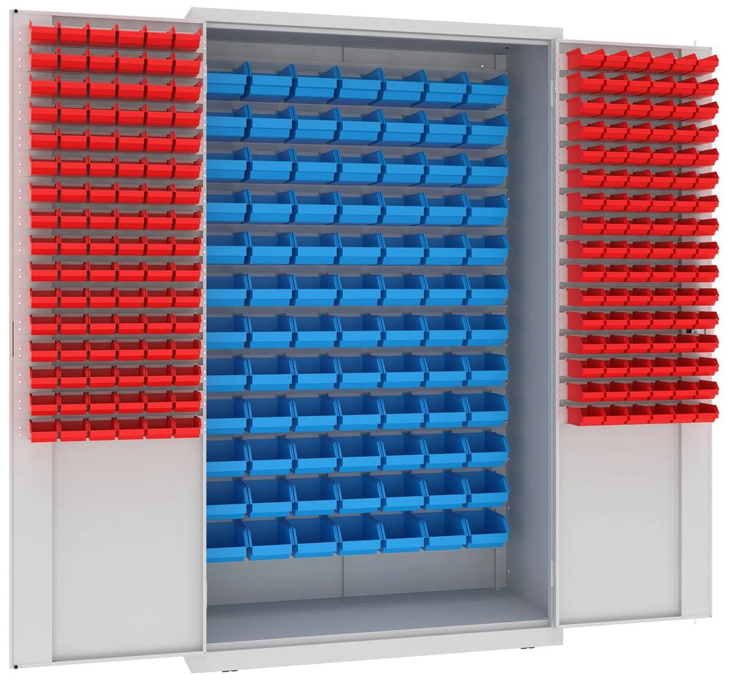 Malow Dielenská skriňa s plastovými boxmi BASIC - 1200 x 500 x 1990 mm, 84+192 boxov