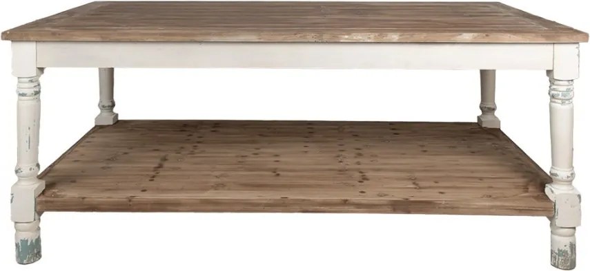 Hnedobiely drevený coffee stolík Duvivier - 200*100*85 cm