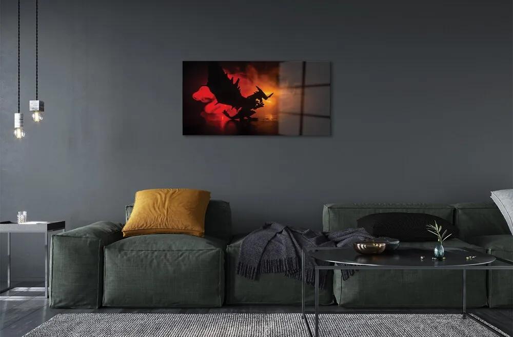Sklenený obraz Čierny drak mraky 120x60 cm
