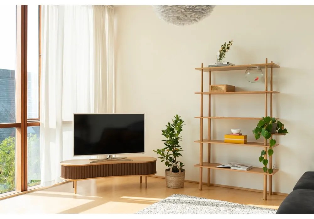 Hnedý TV stolík v dekore duba 140x40 cm Audacious – UMAGE