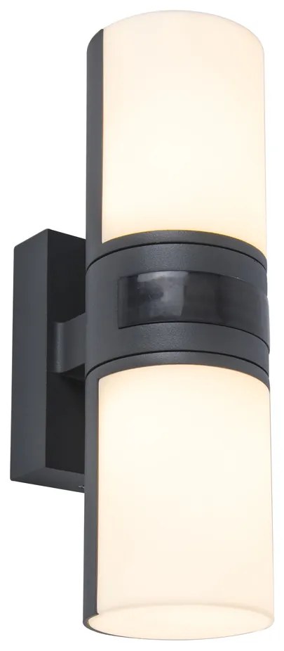 LUTEC Vonkajšie nástenné LED svietidlo so senzorom CYRA, 15 W, teplá biela, IP54